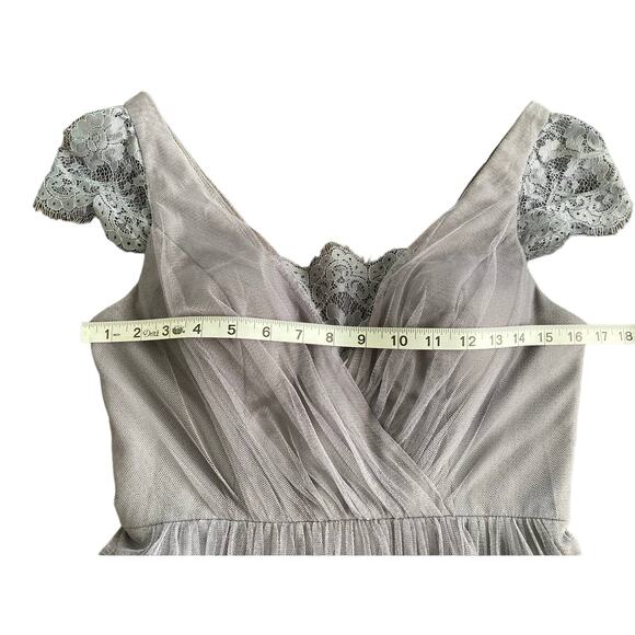 Jenny Yoo Collection Dark Gray Tulle Lace Dress Size 2 - Picture 5 of 9
